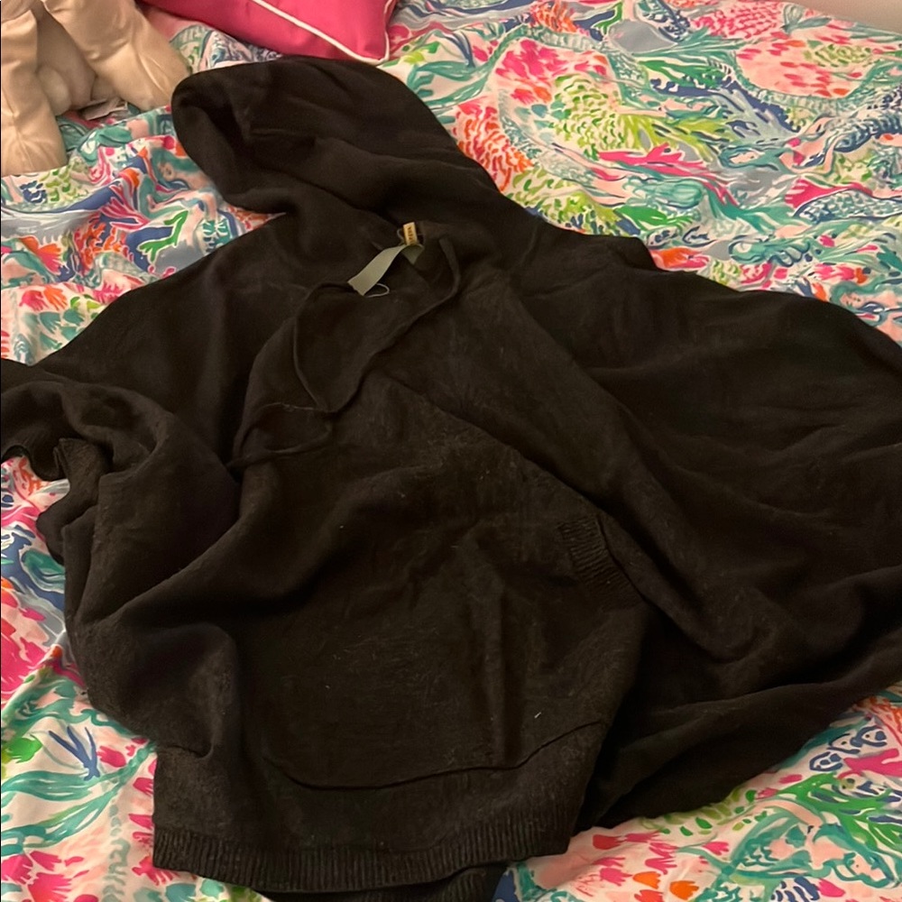Elegant Black Hooded Cape